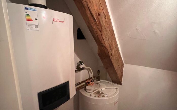 Gastherme im Abstellraum